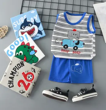 儿童背心套装夏季纯棉男童新款女童短裤衣服韩版宝宝套装童装批发