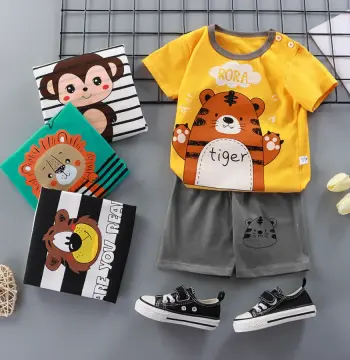 夏季儿童短袖短裤套装纯棉t恤男女宝宝薄款童装新款2026男宝批发
