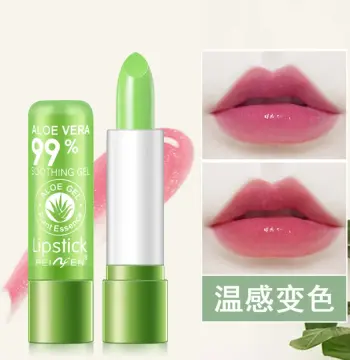 PNF外贸跨境芦荟口红变色润唇膏修护滋润防水防干裂温变口红