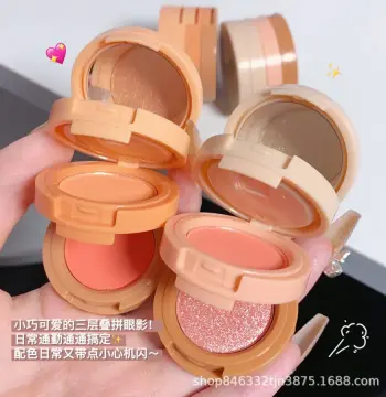 三色腮红高光修容粉珠光哑光三重一体盘跨境彩妆批发珠光哑光腮红