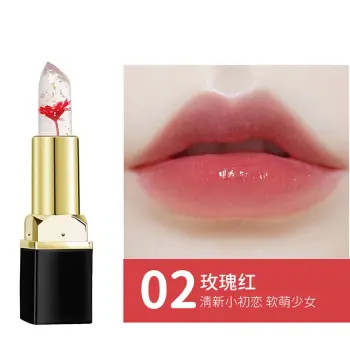 抖音爆款鲜花果冻口红保湿健康滋润唇膏不掉色不沾杯