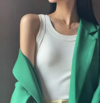 爆款螺纹针织背心女西装内搭小吊带春秋夏季大码打底外穿无袖上衣