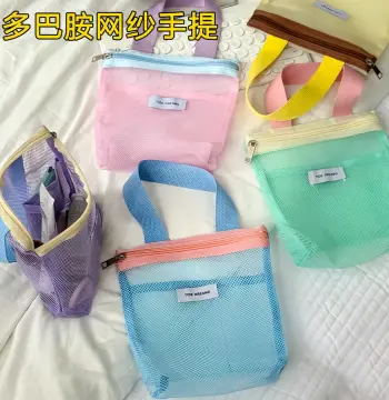 便携洗漱包旅行游泳化妆包手提出差防水网眼洗澡健身沙滩包收纳袋