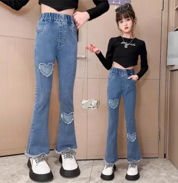 女童喇叭裤春秋款洋气时髦小女孩微喇叭牛仔裤炸街儿童裤子潮批发