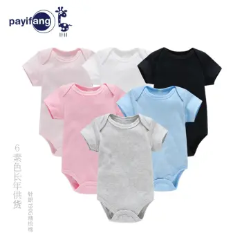 婴儿爬服批发素色哈衣 新生儿衣服0-1岁纯色包屁衣可印花加LOGO