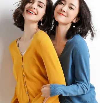 22开春新女外套长袖V领针织开衫女短款薄款纯色修身韩版显瘦毛衣