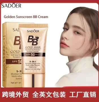 全英文SADOER黄金蜗牛防晒BB霜SPF50+PA+++遮瑕隔离跨境外贸批发