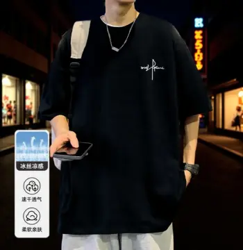 2026夏季新款港风冰丝短袖T恤男2026潮流打底衫情侣印花凉感上衣
