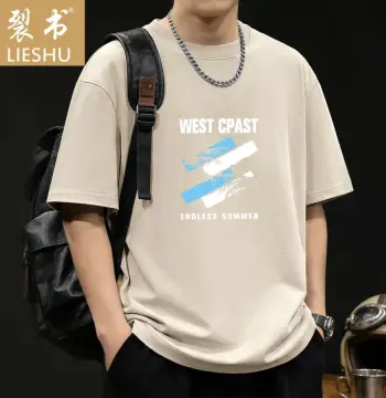 外贸男装网红WEST字母印花短袖T恤男2026夏季新款港风宽松打底衫