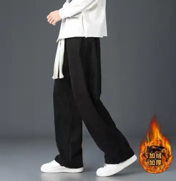 百搭灯芯绒裤子男春秋季休闲宽松运动拖地长裤子美式潮牌直筒裤男