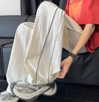撞色分割剪裁运动休闲裤春夏新款潮牌美式复古百搭男士休闲裤子
