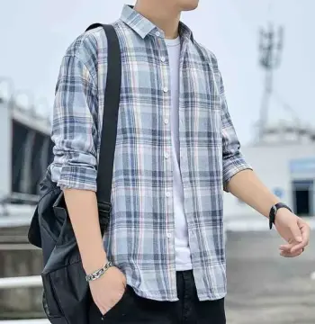 2024格子衬衫男夏装港风学生宽松小众设计感趣味新款男装上衣外穿
