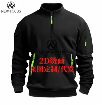 跨境男装春秋男士立领卫衣半拉链多口袋运动卫衣外贸男士套头上衣
