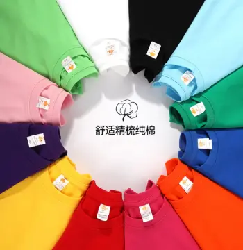现货180克纯棉中大儿童t恤印字图logo幼儿园纯白色圆领短袖批发夏