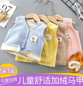 儿童马甲秋冬加绒加厚保暖背心中小童婴幼儿外穿开衫婴儿保暖马甲