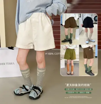 男女童夏日简约洋气裤子元气清爽休闲宽松全棉舒服透气贴标短裤