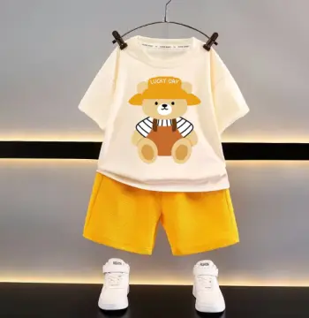 新款童装夏季儿童套装休闲宽松衣服男童短袖华夫格宝宝夏季批发