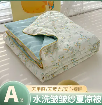 A类皱皱纱夏凉被单双人空调被夏季薄被子可机洗夏被礼品被批发
