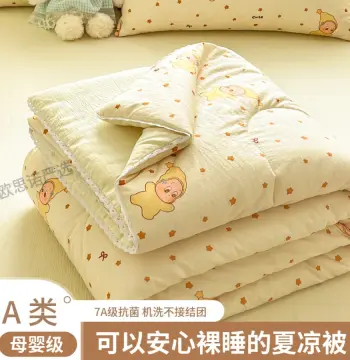 母婴级A类纯棉水洗双层纱夏被夏凉被四件套卡通小清新学生空调被4