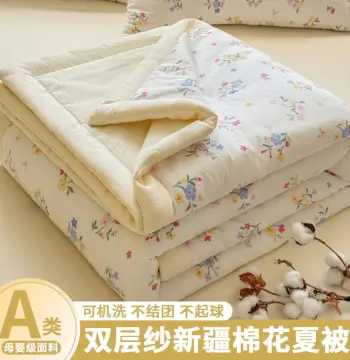 2026新款双层纱棉花夏被小清新印花双人空调礼品被学生宿舍夏凉被