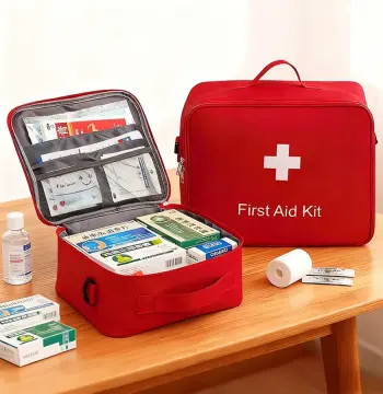 旅行便携式医疗急救包手提布艺健康包防疫包家用大容量药品收纳包