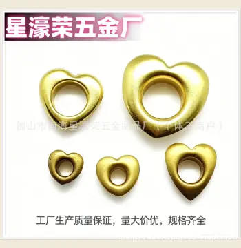 工厂生产异形金属纯铜心形鸡眼鞋眼纸卡包装帽子腰带眼扣